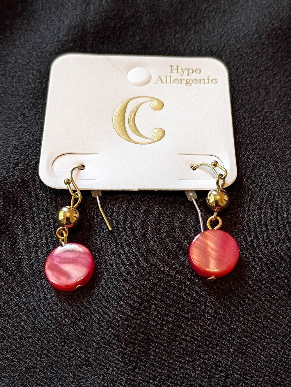 Fashion Jewelry Charming Charlie Gold and Pink Drop Dangle Earrings